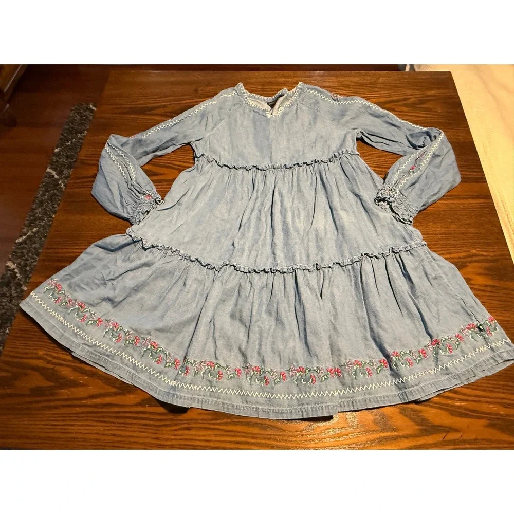 Lucky Brand chambray tiered